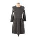 Jack Wills Casual Dress - A-Line: Gray Print Dresses - Women's Size 4