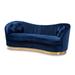 Glam Royal Blue Velvet Fabric Upholstered Sofa