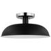 Colony - 1 Light - Small Semi-Flush Mount Fixture - Matte Black with Polished Nickel