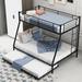 Isabelle & Max™ Twin Over Full Bed w/ Sturdy Steel Frame Metal in Black, Size 63.0 H x 56.5 W x 78.1 D in | Wayfair