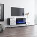 Latitude Run® London TV Stand for TVs up to 70" w/ Electric Fireplace Included Wood in Gray/White | 22.6 H in | Wayfair