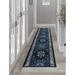 Blue/Navy 552 x 26 x 0.4 in Area Rug - Andover Mills™ Oriental Medallion Navy Blue Canvas Backing Hotel Quality Rug by Feet | Wayfair