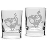 Tufts University Jumbos 11.75 oz. 2-Piece Square Double Old Fashion Glass Set