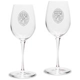 Johns Hopkins Blue Jays Logo 12 oz. 2-Piece Luigi Bormioli Titanium White Wine Glass Set