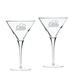 Bucknell Bison 10 oz. 2-Piece Luigi Bormioli Titanium Martini Glass Set