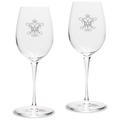 William & Mary Tribe 12 oz. 2-Piece Luigi Bormioli Titanium White Wine Glass Set