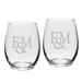 Franklin & Marshall Diplomats 15oz. 2-Piece Stemless Wine Glass Set