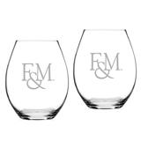 Franklin & Marshall Diplomats 20oz. 2-Piece Riedel Stemless Wine Glass Set