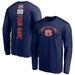 Men's Fanatics Branded Navy Auburn Tigers Playmaker Football Personalized Name & Number Long Sleeve T-Shirt