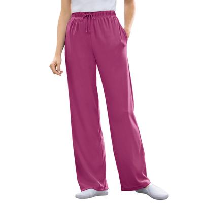 Plus Size Women's Sport Knit Straight Leg Pant by Woman Within in Raspberry (Size 4X)