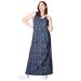 Plus Size Women's Sleeveless Knit Maxi Dress by ellos in Navy Print (Size 18/20)