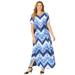 Plus Size Women's Scoopneck Maxi Dress by Catherines in Navy Chevron Tie Dye (Size 3XWP)