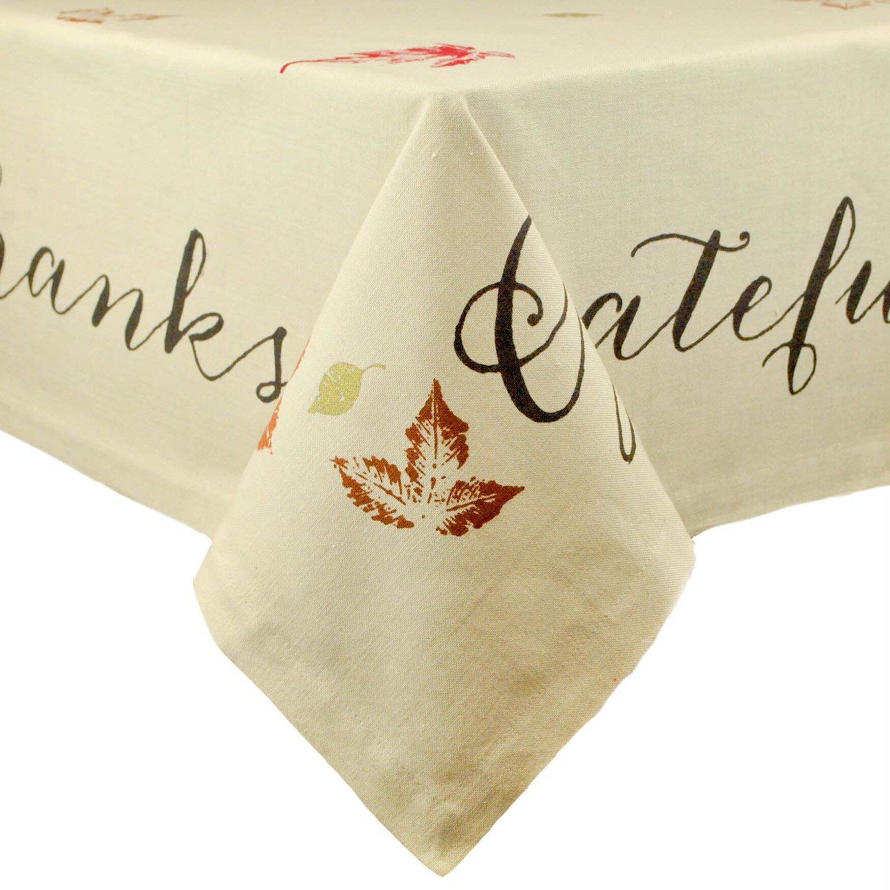 Rustic Leaves Print Tablecloth 60x104 by DII in Tan