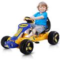GYMAX Children Pedal Go Kart, Kids Racing Go Cart with Adjustable Seat and Non-slip Wheels, Outdoor Ride on Pedal Car for Boys Girls (Yellow)