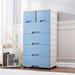 Rebrilliant Camyia 5-layer Plastic Portable Storage Chest w/ 6 Drawer & 4 wheels Plastic in Blue | 40 H x 19.7 W x 13.8 D in | Wayfair