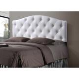 Charlton Home® Dev Full Panel Headboard Faux Leather/Upholstered in White | 23.6 H x 55.58 W x 2.54 D in | Wayfair EA48156A26C4457E95D790B9B1893ABF