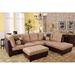 Brown Sectional - Ebern Designs Manter 104" Wide Microfiber/Microsuede Sofa & Chaise w/ Ottoman Microfiber/Microsuede | Wayfair