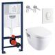 Grohe - Pack wc Bâti-support avec Cuvette Serel Solido Compact + Abattant softclose + Plaque