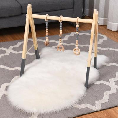 Costway - Baby Gym Babyspielgeraet Spieltrapez Spielbogen Holzspielzeug Aktivitaetszentrum mit 3