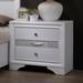 2 Drawers Wooden Night Stand with Round Handle Design