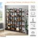 5 Tier Bookcase Home Office Open Bookshelf, Modern Industrial Style Shelf with Metal Frame, MDF Board