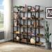 5 Tier Bookcase Home Office Open Bookshelf, Modern Industrial Style Shelf with Metal Frame, MDF Board