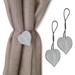 Set of 2 Magnetic Curtain Tieback Wooden Heart Ottawa Small Size - 12"L x 2"W x 1"D