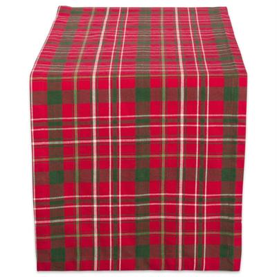 Tartan Holly Plaid Table Runner 14x72 by DII in Red