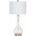 Masonogan 30"H x 14"W x 14"D Traditional End Table Lamp White/Nickel/Clear/Translucent Table Lamp - Hauteloom