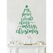 The Holiday Aisle® Merry Christmas Tree Wall Decal Vinyl in Green | 44 H x 32 W in | Wayfair 72B51B11CC4444B493CE944FD9A71B72