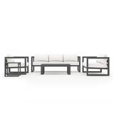 AllModern Smith 5 Piece Sofa Seating Group w/ Sunbrella Cushions Metal in Gray/Brown | 33 H x 84.25 W x 32 D in | Outdoor Furniture | Wayfair