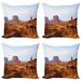 East Urban Home Ambesonne Desert Throw Pillow Cushion Case Pack Of 4, Monument Valley View From John Fords Point Merritt Butte Sandstone Image | Wayfair