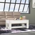 Wade Logan® Adaisha Manufactured Wood Lift Top Extendable 4 Legs Coffee Table w/ Storage Wood in White | 15.75 H x 38.58 W x 19.75 D in | Wayfair