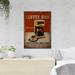 Trinx Coffeemaker - Coffee Bar Open 24 Hours Fresh Coffee Good Food - 1 Piece Rectangle Graphic Art Print On Wrapped Canvas in Brown | Wayfair