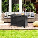 Latitude Run® Outdoor 60,000 Btu Fire Pit Table Patio Propane Heater W/door & Table Cover Steel in Black/Gray | 25 H x 32.5 W x 16.5 D in | Wayfair