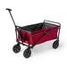 Seina 150lb Capacity Folding Collapsible Steel Utility Wagon Cart, Red/Gray - 14.52