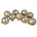 9ct Champagne Gold 2-Finish Glass Ball Christmas Ornaments 2.5" (65mm)