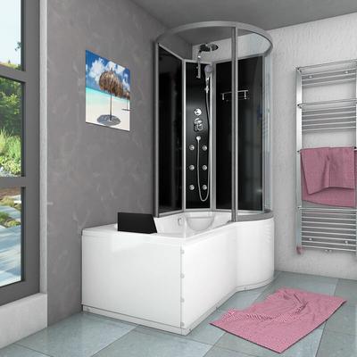 Kombination Badewanne Dusche K50-L30 Duschtempel 170x100 cm