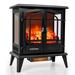 Costway 25'' Freestanding Electric Fireplace Heater Stove W/ Realistic - See Details
