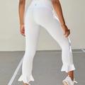 Free People Pants & Jumpsuits | Free People Movement High Rise Legging Sanctuary Ruffle Cuff White Women's Small | Color: White | Size: S