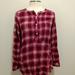 American Eagle Outfitters Tops | American Eagle Outfitters Plaid Shirt Size 2 | Color: Pink | Size: 2