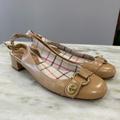 Coach Shoes | Coach Beige Leather Octava Slingback Pumps Size 5.5 B | Color: Tan | Size: 5.5