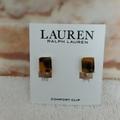 Ralph Lauren Jewelry | New Ralph Lauren Stone Clip On Earrings | Color: Brown/Gold | Size: .57"