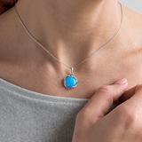 Free People Jewelry | Handmade 14k Gold Blue Opal Pendant Necklace | Color: Blue/Silver | Size: Os