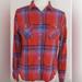 American Eagle Outfitters Shirts & Tops | American Eagle Favorite Fit Flannel Fits Like Us Woman’s Size Small | Color: Blue/Red | Size: Lg