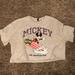 Disney Tops | Disney + Divided Mickey Crop Top | Color: Red/Silver | Size: M