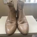 J. Crew Shoes | J. Crew Gray Leather Ankle Chelsea Boot W/ Ankle Strap And Gold Hardware- Size 8 | Color: Gray | Size: 8