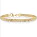Free People Jewelry | Gold Over Sterling Silver Mesh Bracelet 5mm Mesh Gold Bracelet | Color: Gold | Size: 7.2”