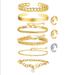 Free People Jewelry | 14k Gold Plated Bracelets Set + Rings | Color: Gold | Size: Os