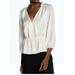 J. Crew Tops | J.Crew Ivory Women's V-Neck Button-Top Peplum Top Ivory Size 4 | Color: White | Size: 4